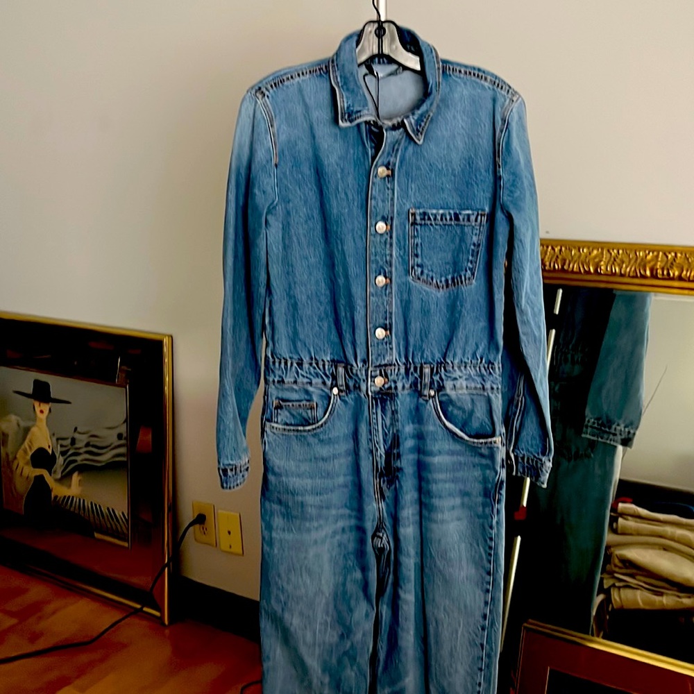 Zara Denim Oversized Jumpsuit